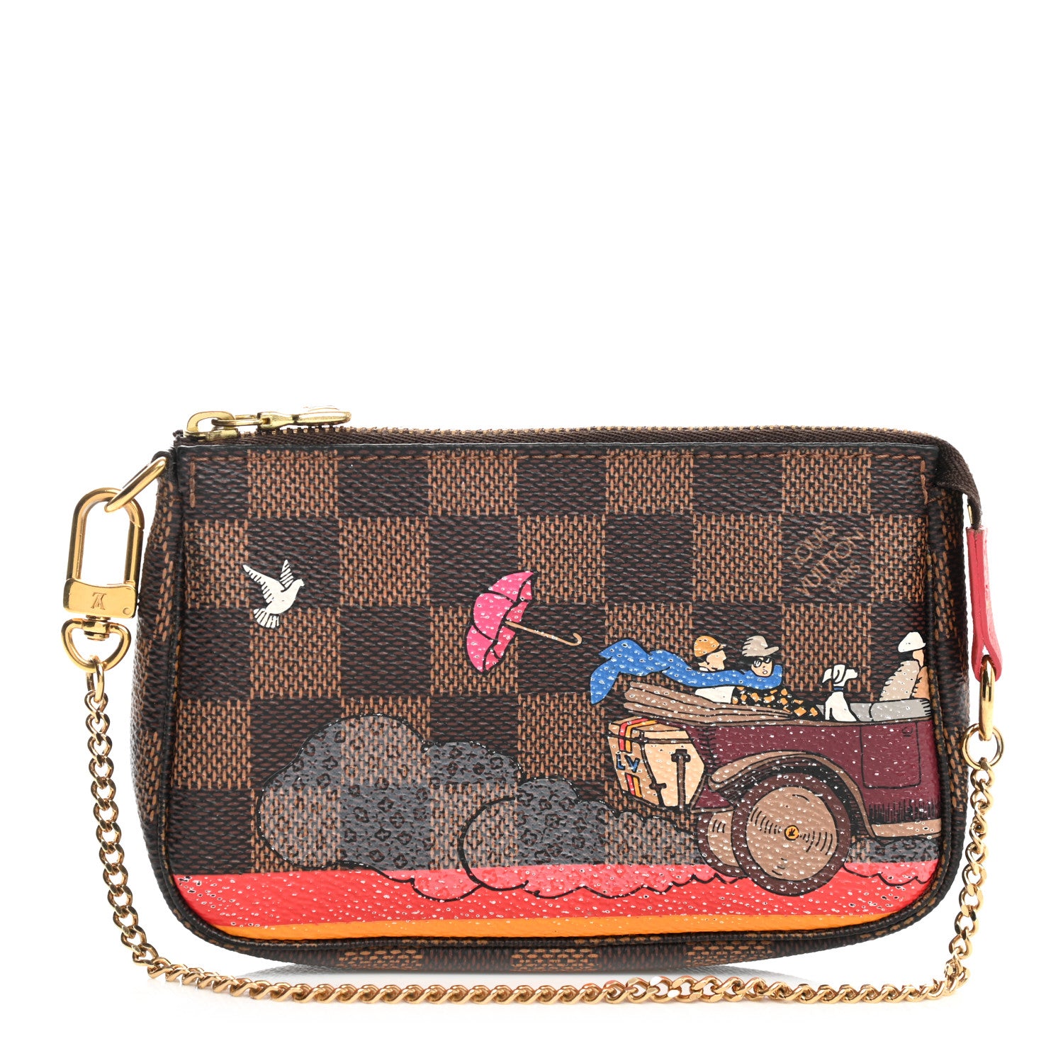 Louis Vuitton Damier Ebene 2015 Christmas Animation Mini Pochette Accessories 1 of 9
