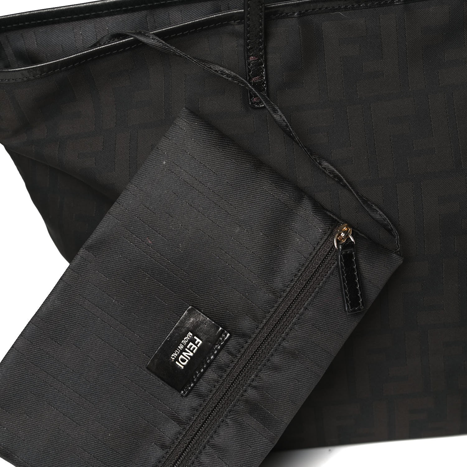 Fendi Nylon Zucca Medium Roll Tote Tobacco 18 of 22