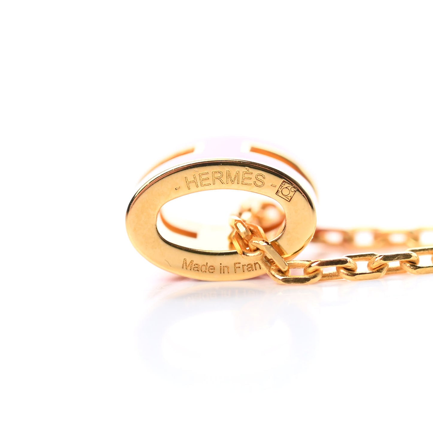 Lacquered Gold Mini Pop H Pendant Necklace Rose Extreme