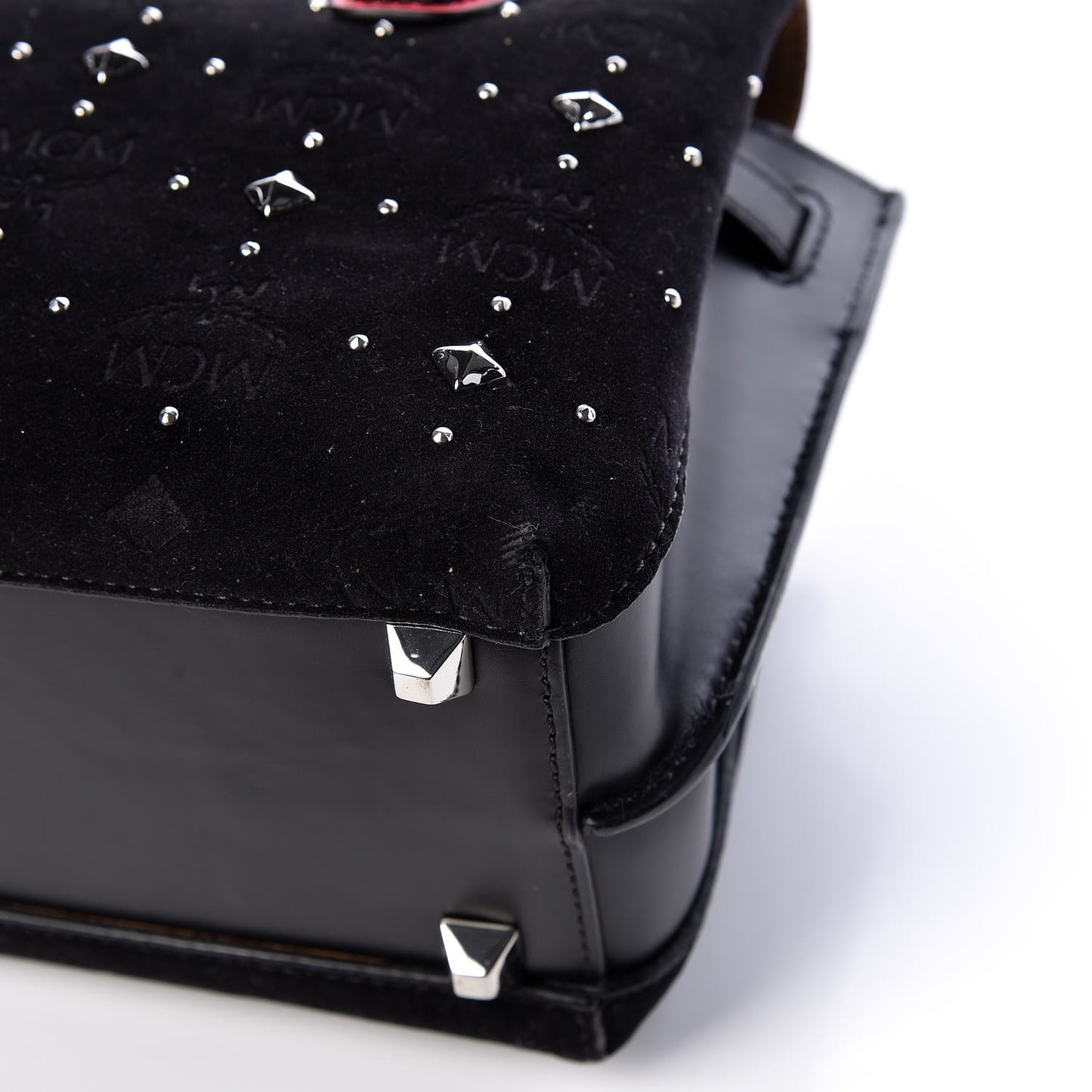 Velvet Studded Mini Insignia Milla Tote Black