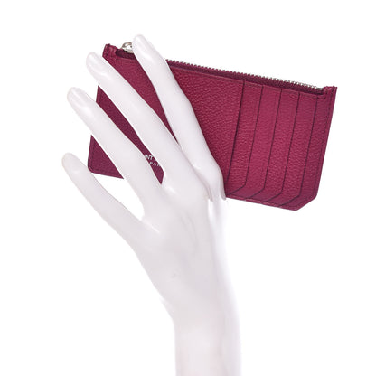 Saint Laurent Grained Calfskin 5 Fragments Zip Pouch Card Holder Pivoine 2 of 8