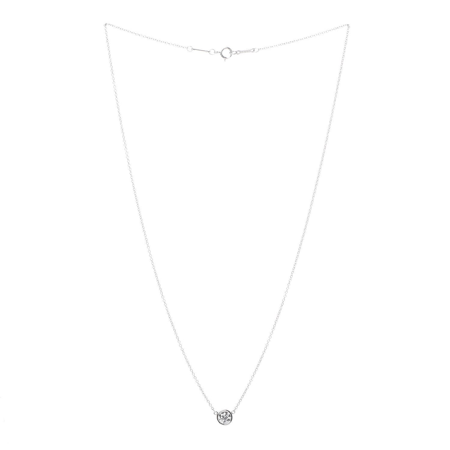 Platinum Diamond .43ct Elsa Peretti Diamonds by the Yard Pendant Necklace