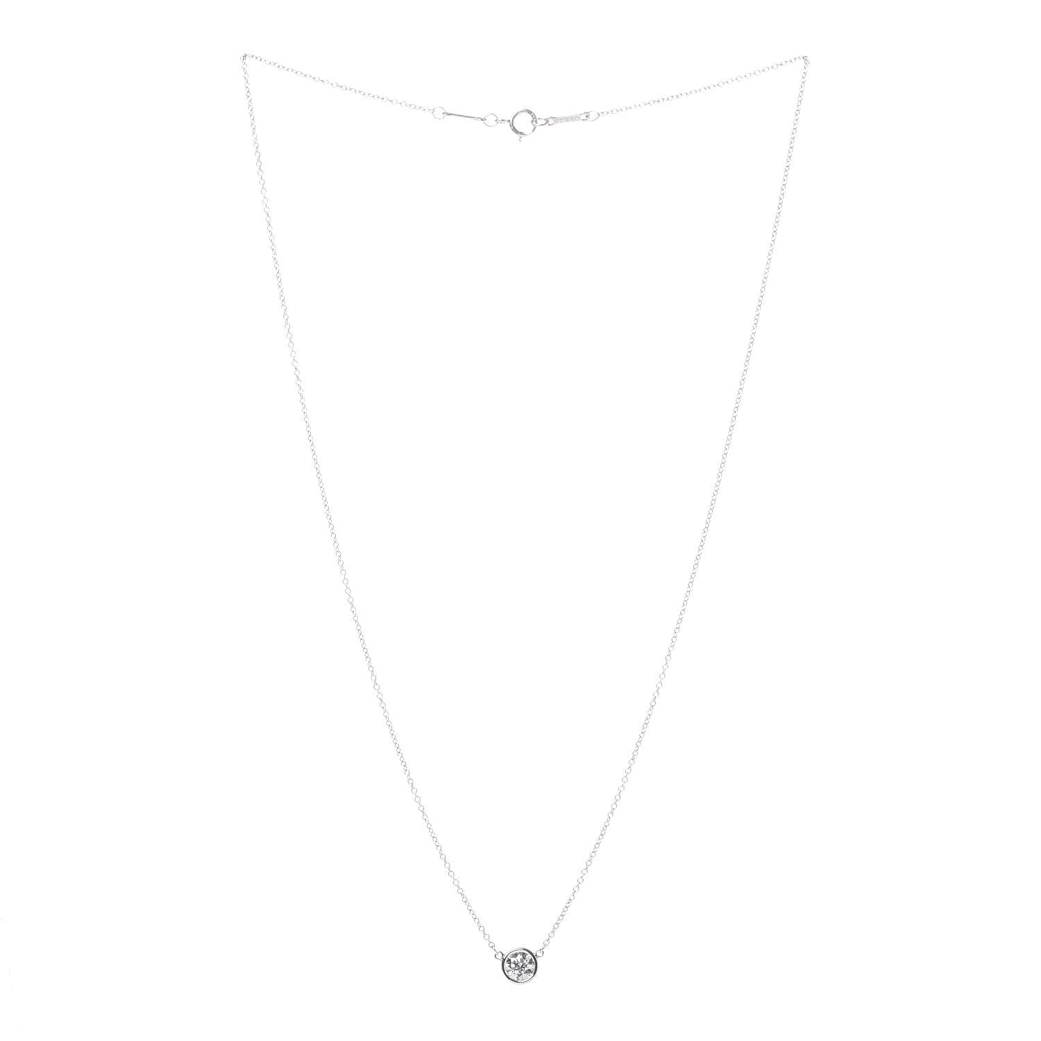 Tiffany Platinum Diamond .43ct Elsa Peretti Diamonds by the Yard Pendant Necklace 3 of 10