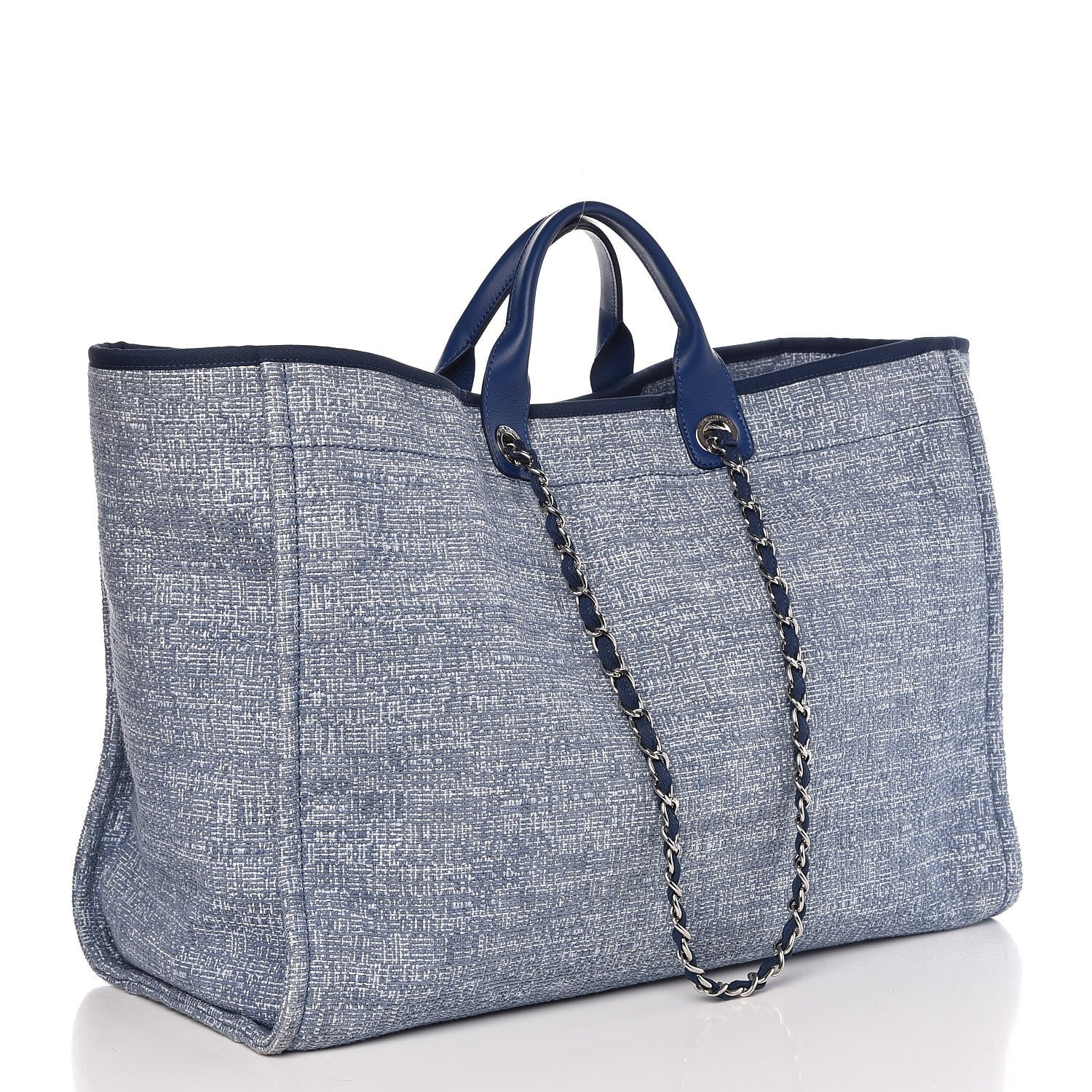Chanel Canvas Extra Large Deauville Tote Blue 3 of 7