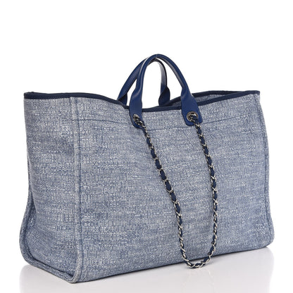 Chanel Canvas Extra Large Deauville Tote Blue 3 of 7