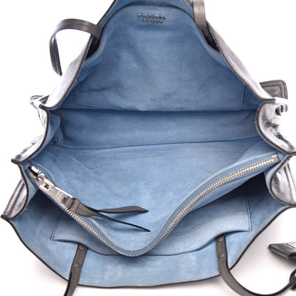 Prada Glace Calfskin Etiquette Shopping Bag Marine Astrale 5 of 12