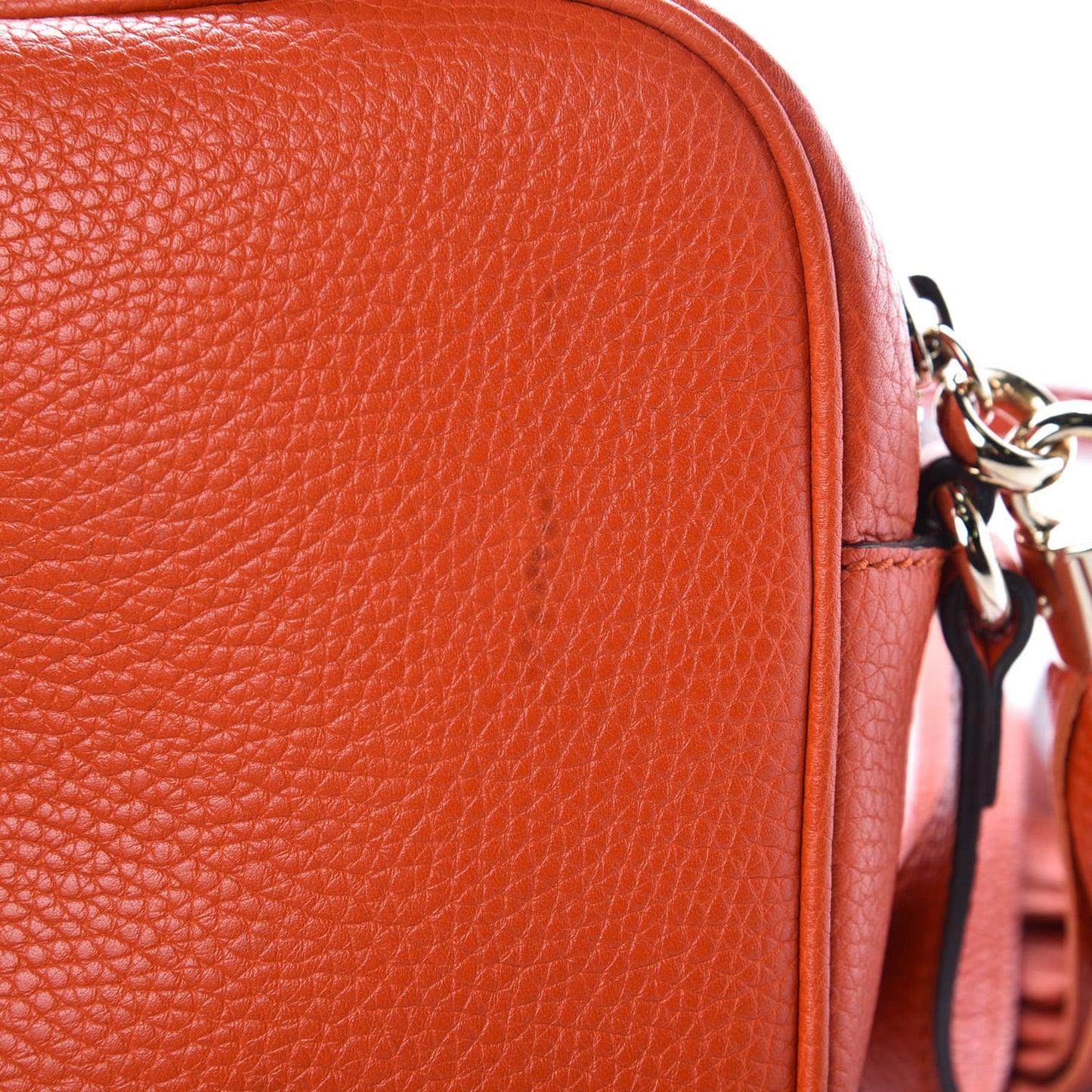 Pebbled Calfskin Small Soho Disco Bag Sun Orange