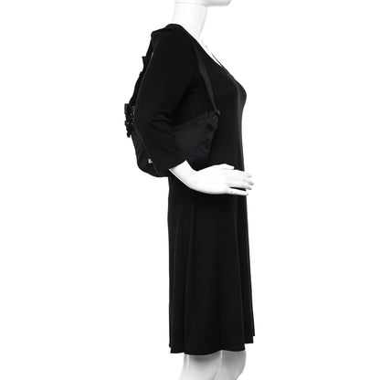 Balenciaga Recycled Sport Nylon Logo Embroidered Wheel Sling Bag Black White 2 of 9