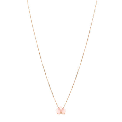 Cartier 18K Pink Gold Rose Quartz Diamond Caresse D'Orchidees Par Cartier Pendant Necklace 1 of 5