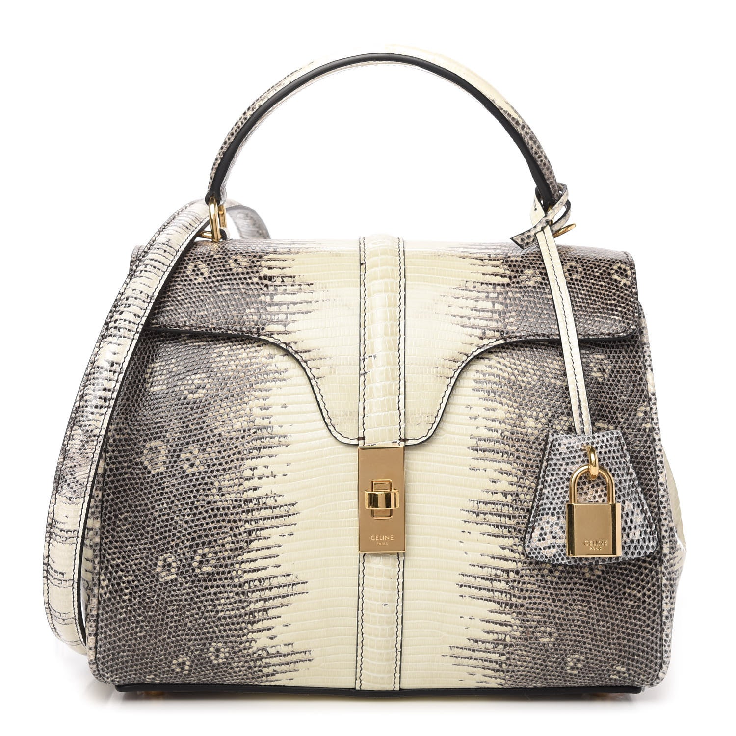 Celine Lizard Small 16 Top Handle Bag Natural 1 of 11