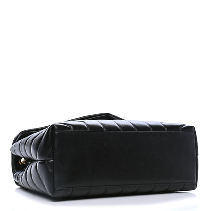 Saint Laurent Calfskin Y Quilted Monogram Small Loulou Chain Satchel Black 3 of 4