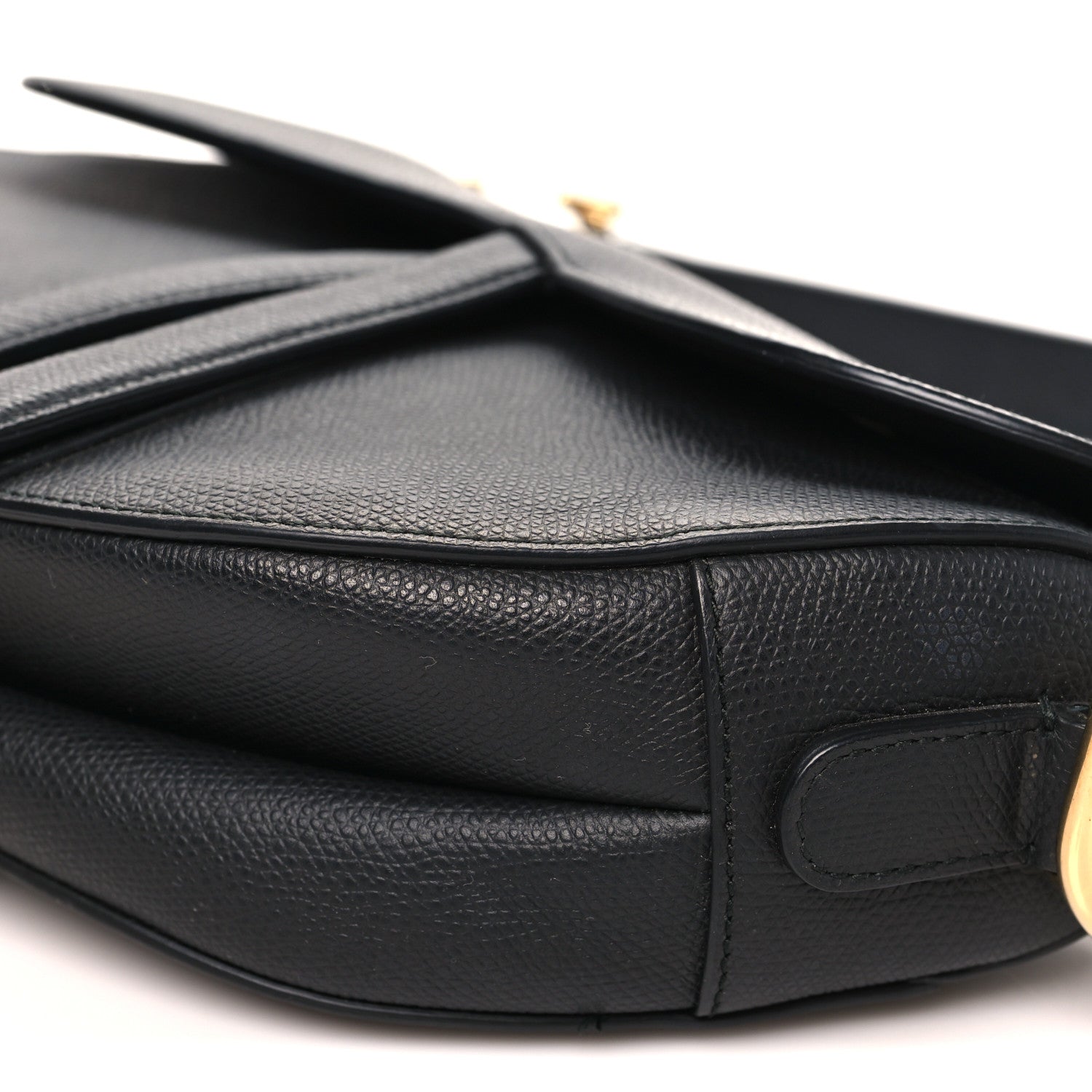 Christian Dior Grained Calfskin Saddle Bag Black 10 of 11