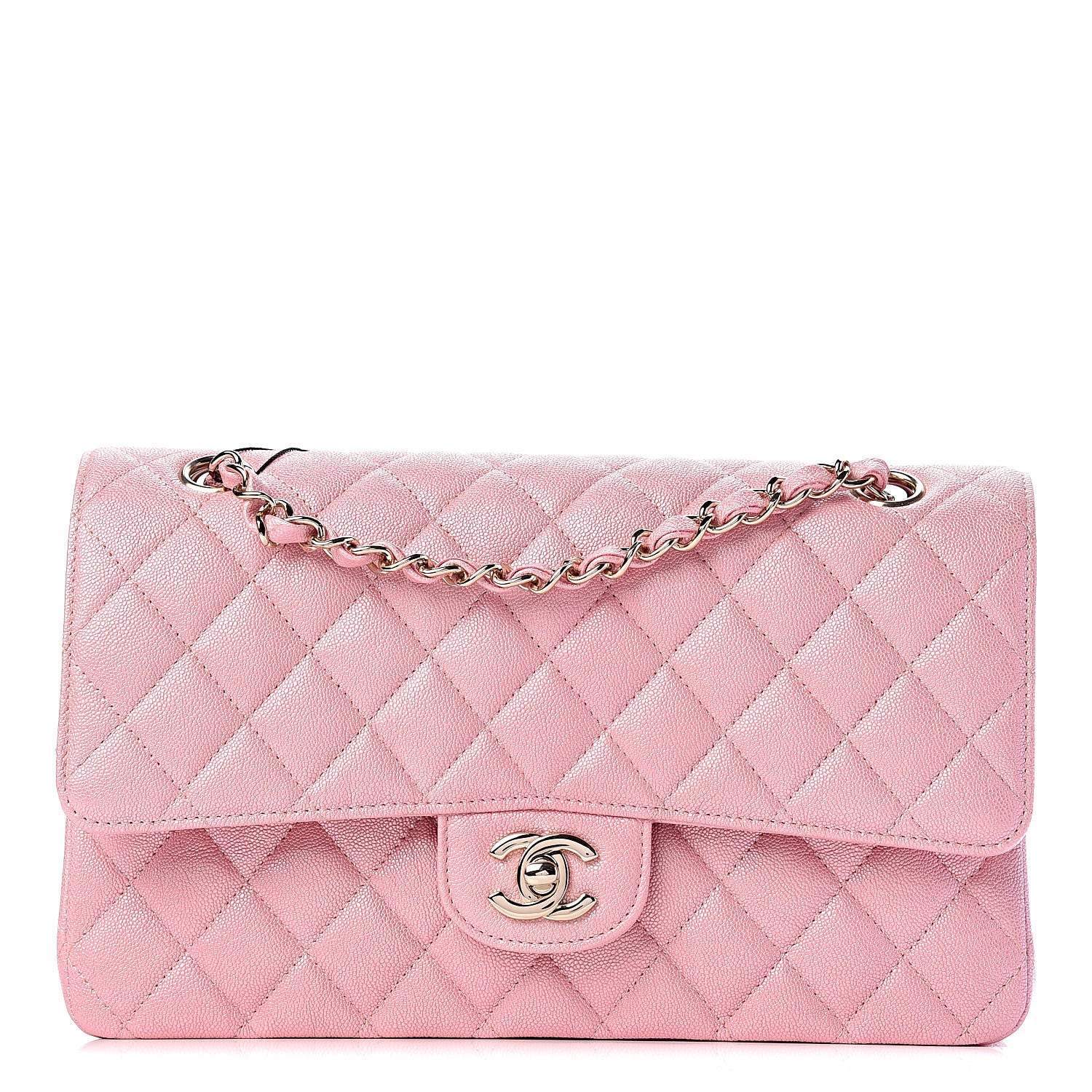Chanel Iridescent Caviar Quilted Medium Double Flap Rose Pink 1 of 11