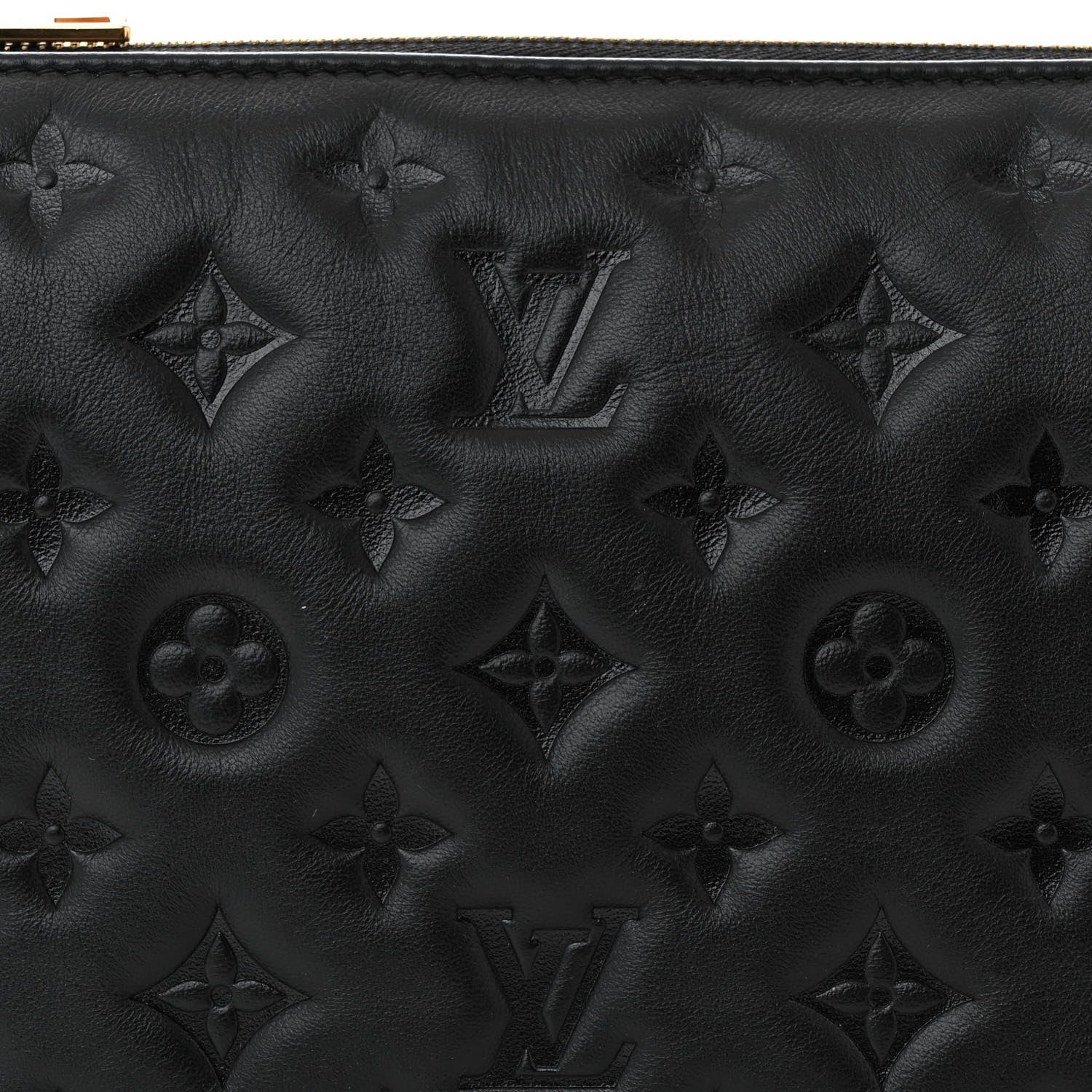 Louis Vuitton Lambskin Embossed Monogram Coussin BB Black 7 of 9