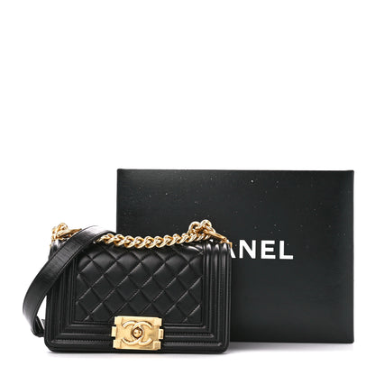 Chanel Lambskin Quilted Small Boy Flap Black 13 of 13