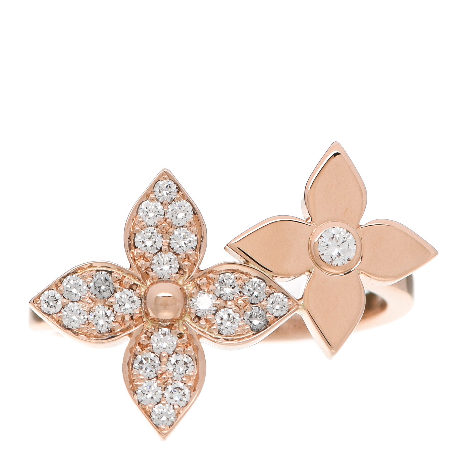 Louis Vuitton 18K Pink Gold Diamond Star Blossom Ring 54 7 1 of 8