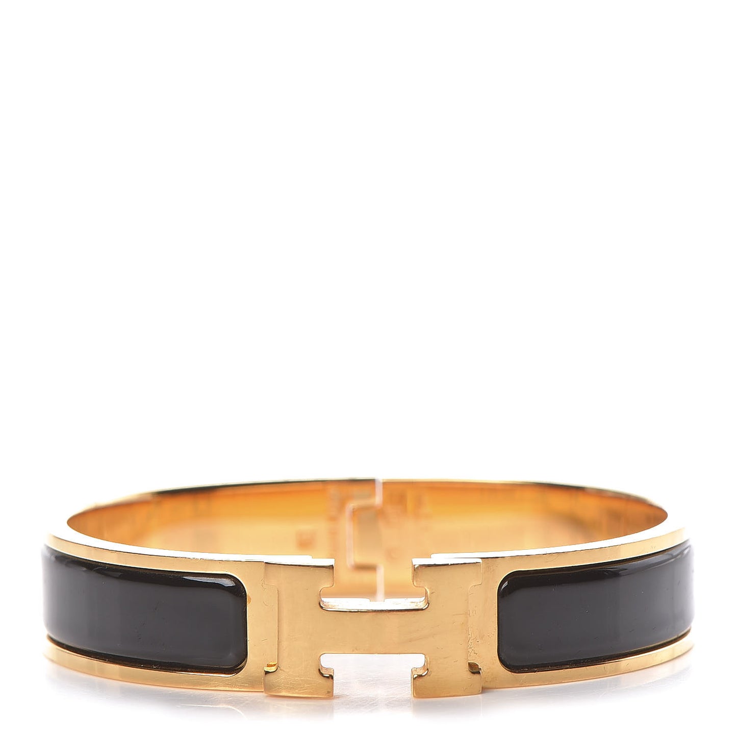 Enamel Narrow Clic Clac H Bracelet PM Black