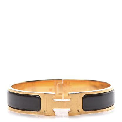 Hermes Enamel Narrow Clic Clac H Bracelet PM Black 1 of 5