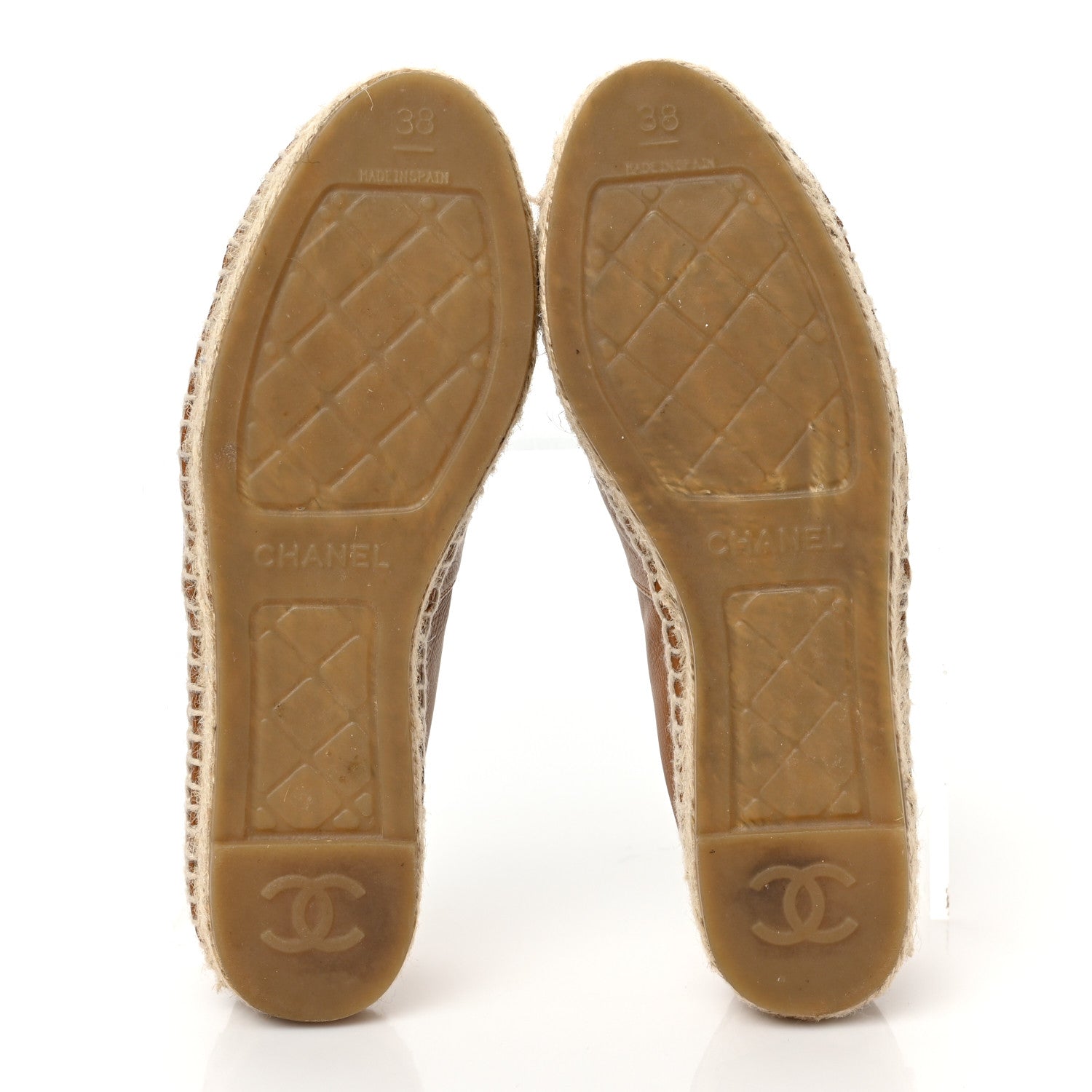 Chanel Lambskin CC Espadrilles 38 Light Brown 5 of 8