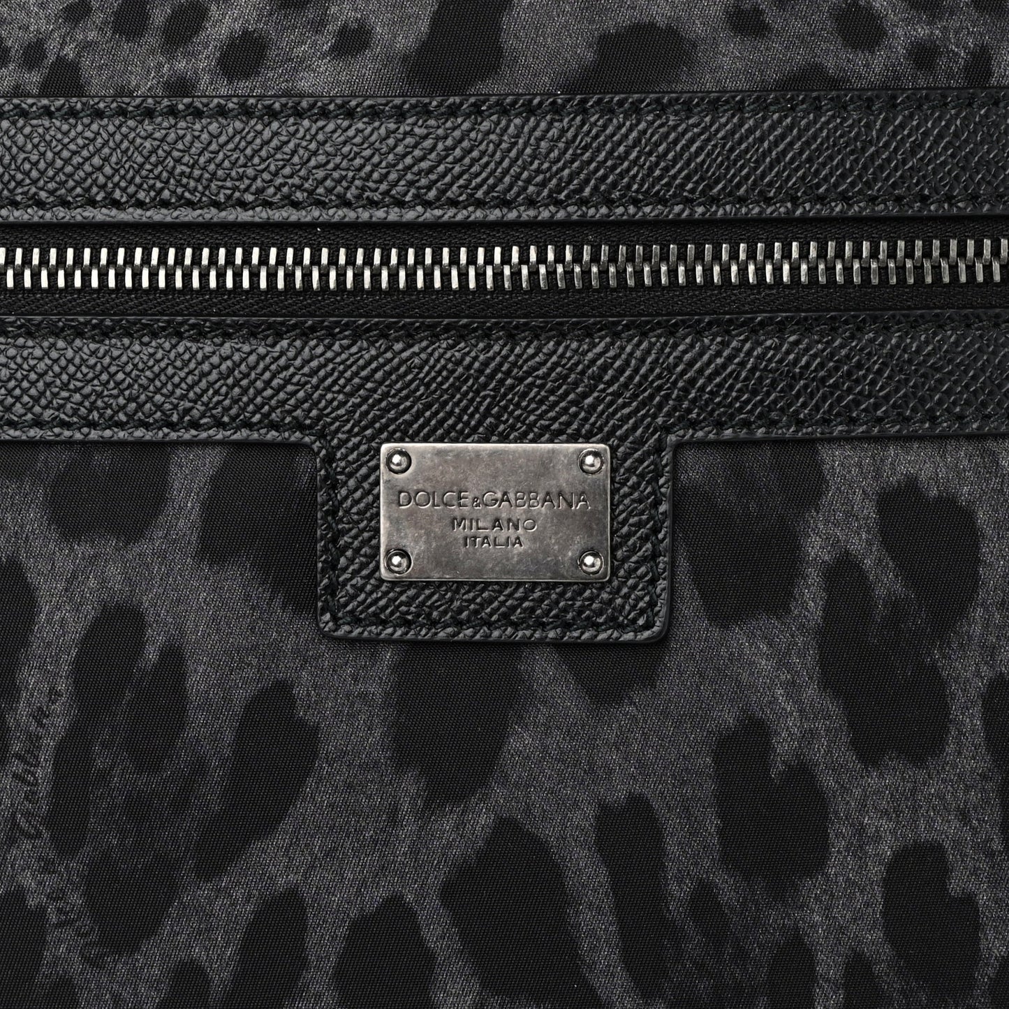 Nylon Leopard Reversible Tote Black