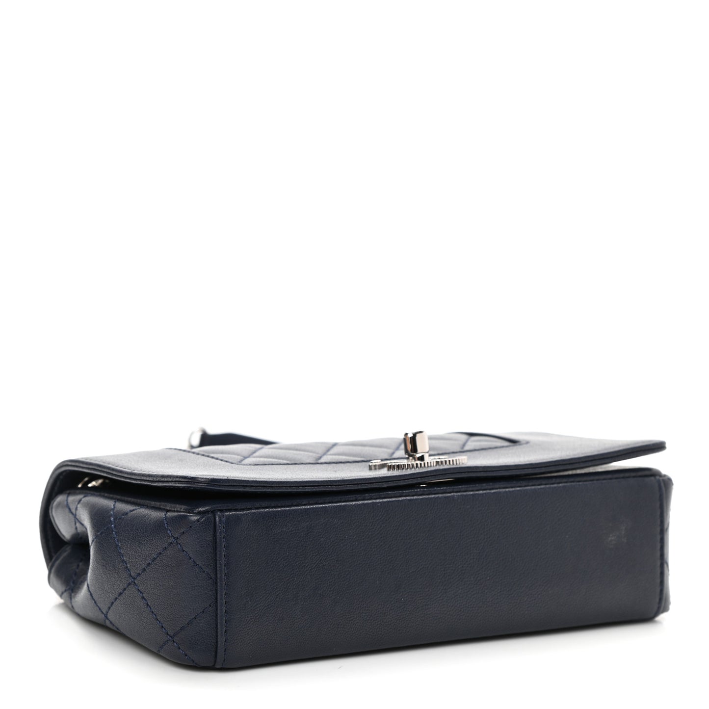 Sheepskin Quilted Small Vintage Mademoiselle Flap Dark Navy