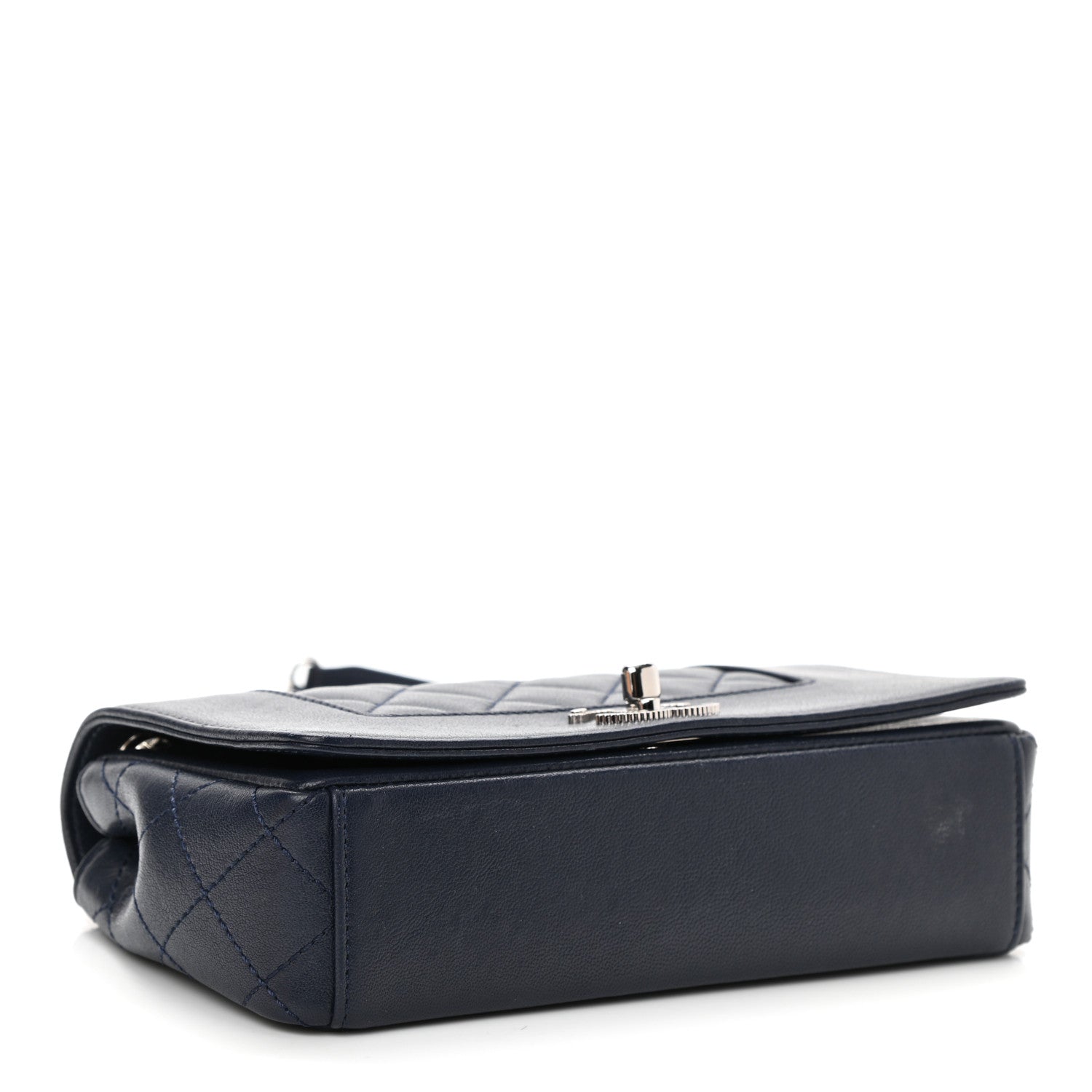 Chanel Sheepskin Quilted Small Vintage Mademoiselle Flap Dark Navy 4 of 11
