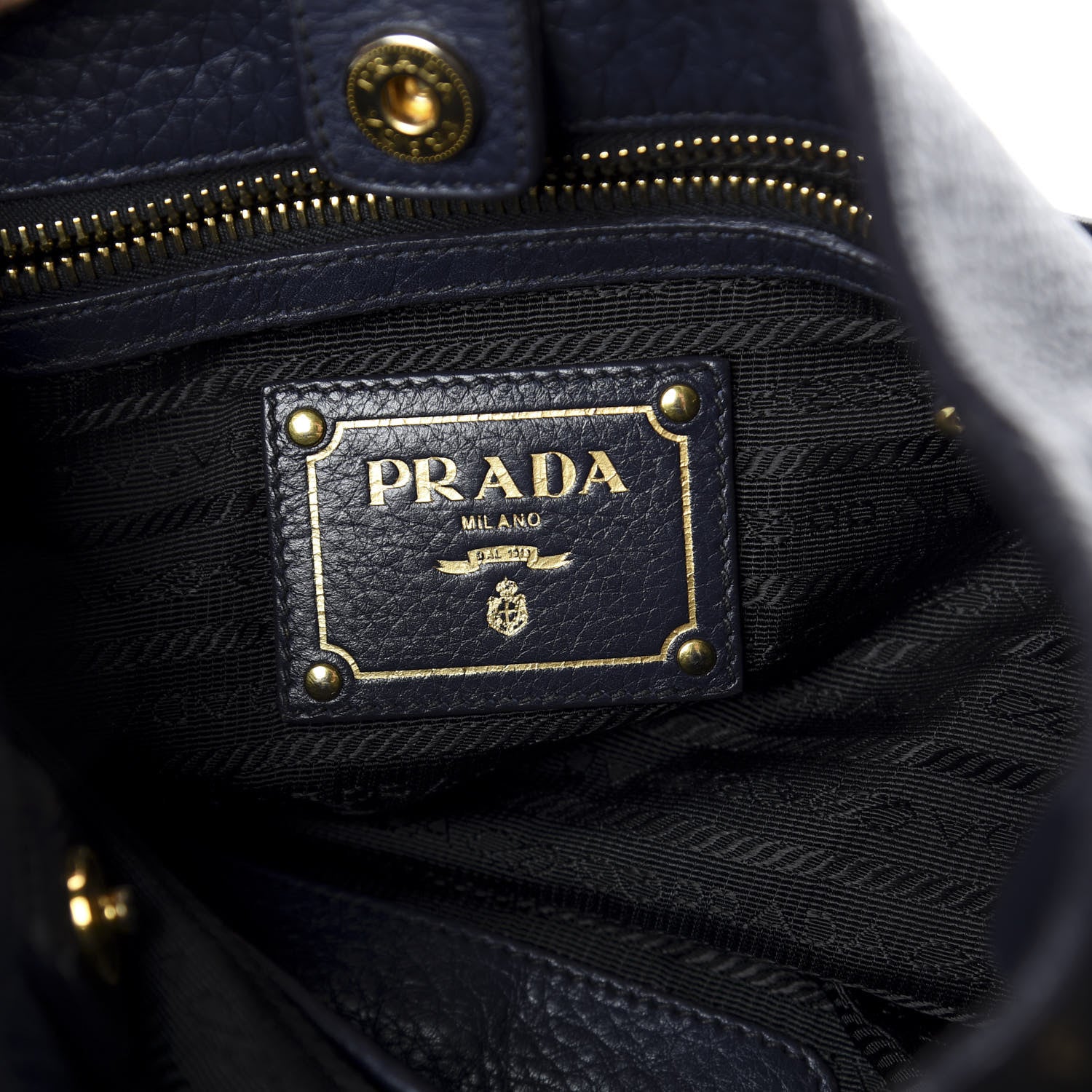 Prada Vitello Daino Side Pocket Tote Baltico 9 of 12