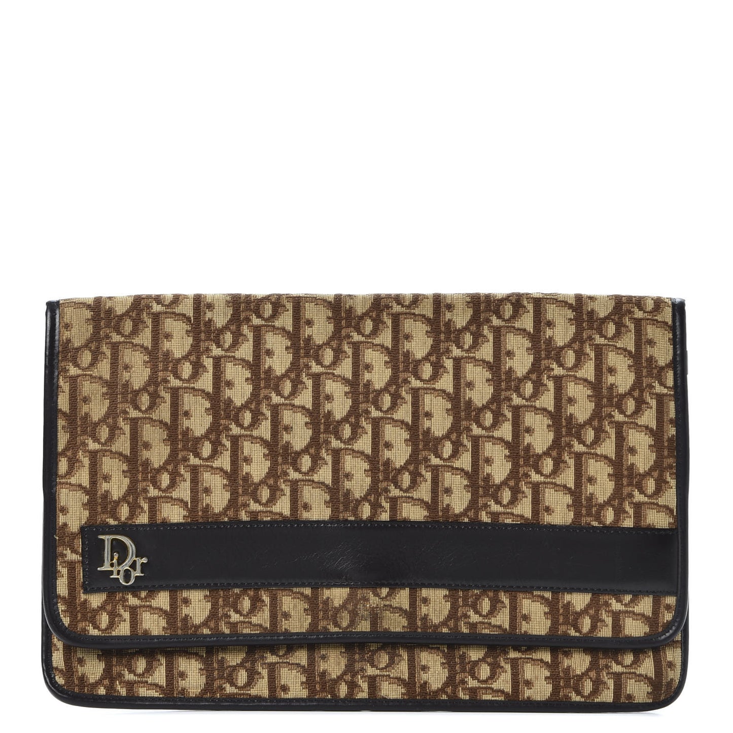Monogram Flap Clutch Brown