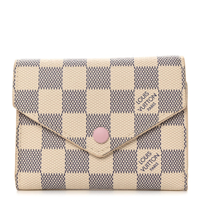 Louis Vuitton Damier Azur Victorine Wallet Rose Ballerine 1 of 7