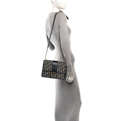 Christian Dior Oblique 30 Montaigne Flap Bag Blue 2 of 9
