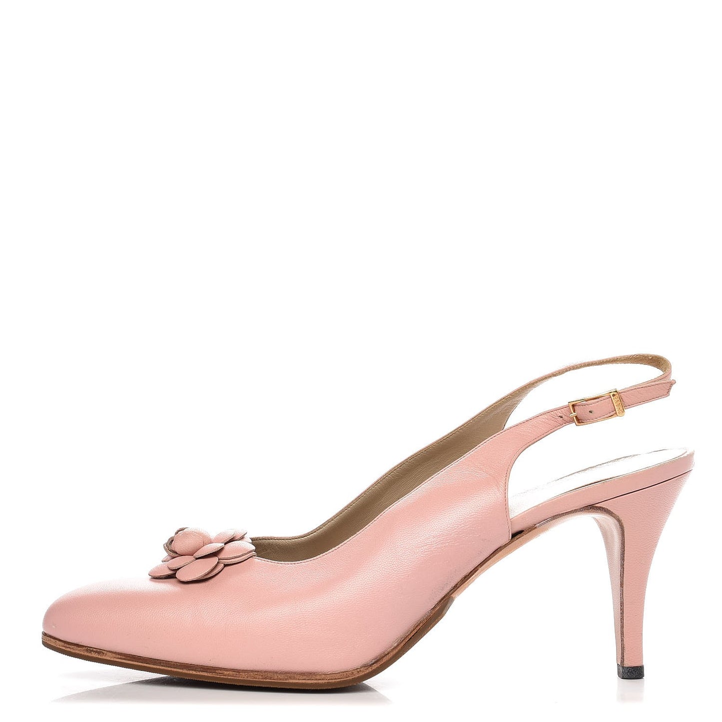 LambskinCamellia Slingback Pumps Heels 39.5 Pink