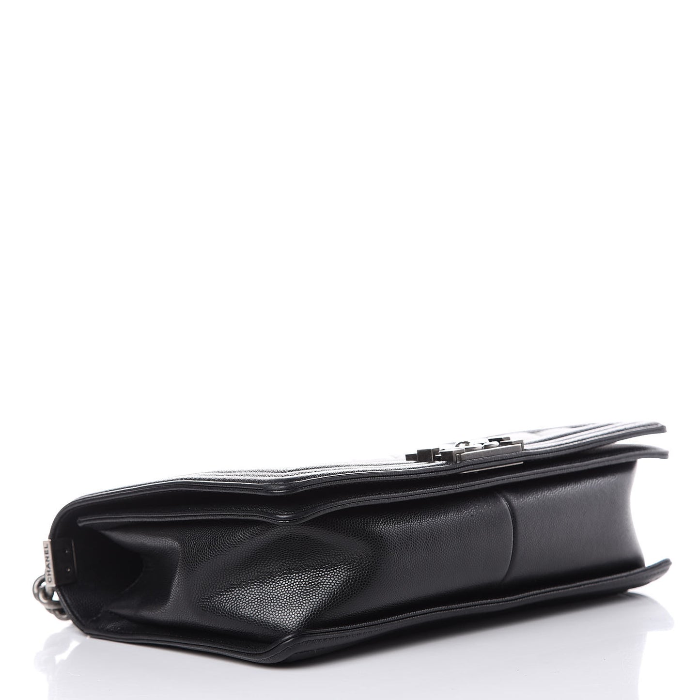 Caviar Chevron Quilted New Medium Boy Flap Black