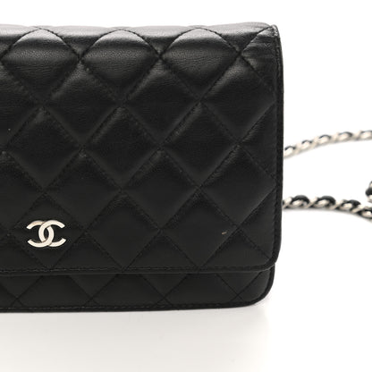 Chanel Lambskin Quilted Wallet On Chain WOC Black 13 of 14