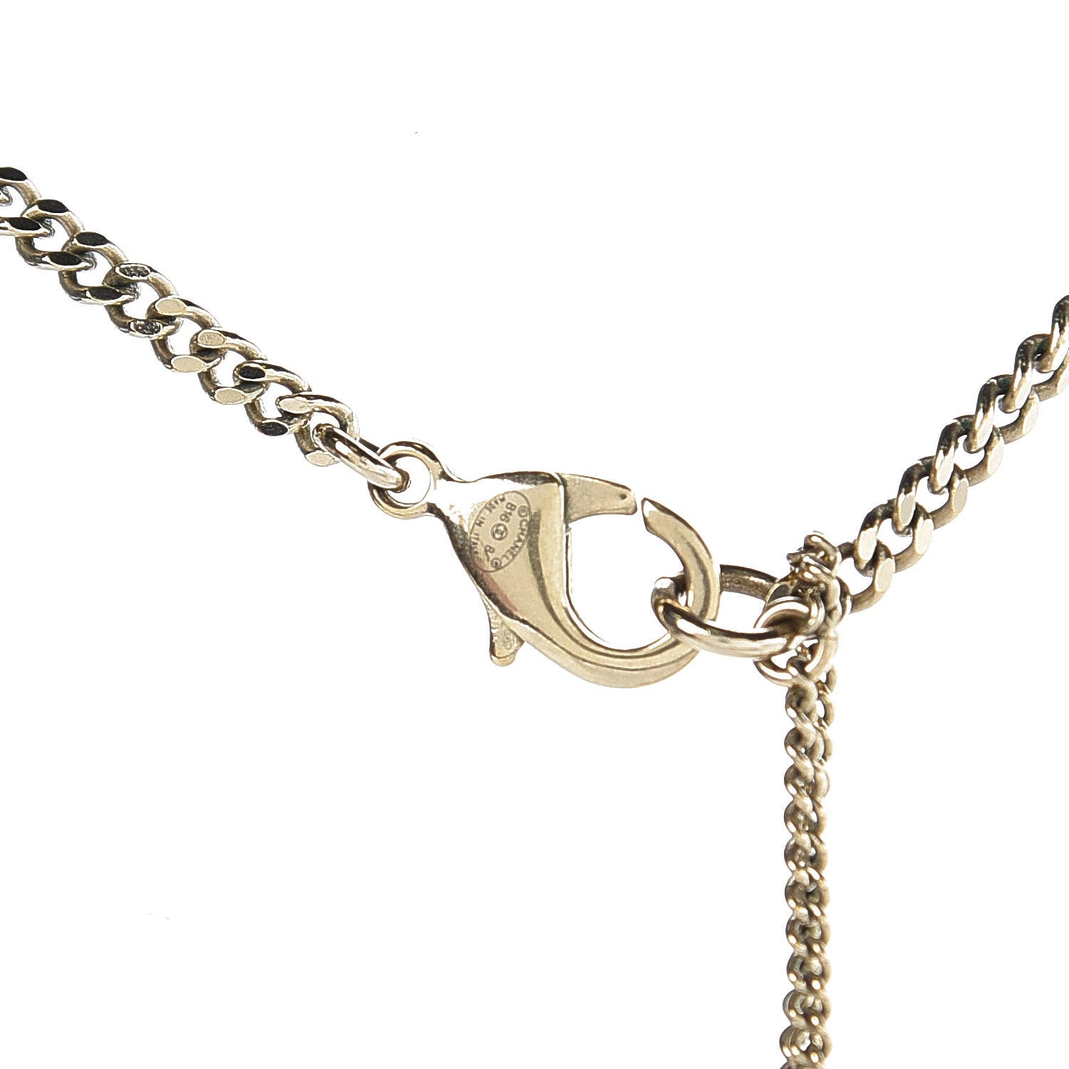 Chanel Chain CC Pearl Drop Necklace Gold 4 of 4