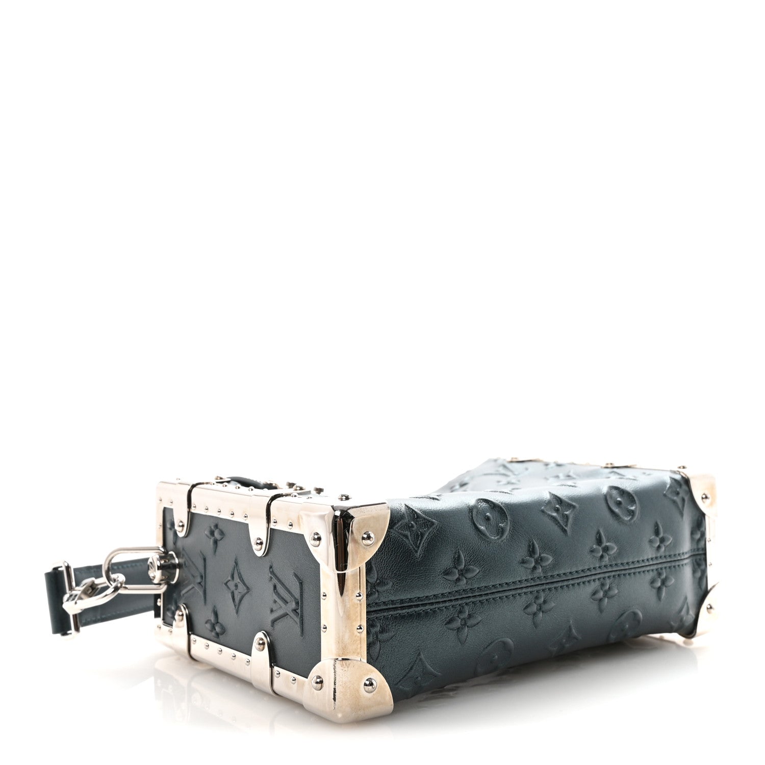 Louis Vuitton Calfskin Debossed Monogram Side Trunk Moon Bleu 4 of 11