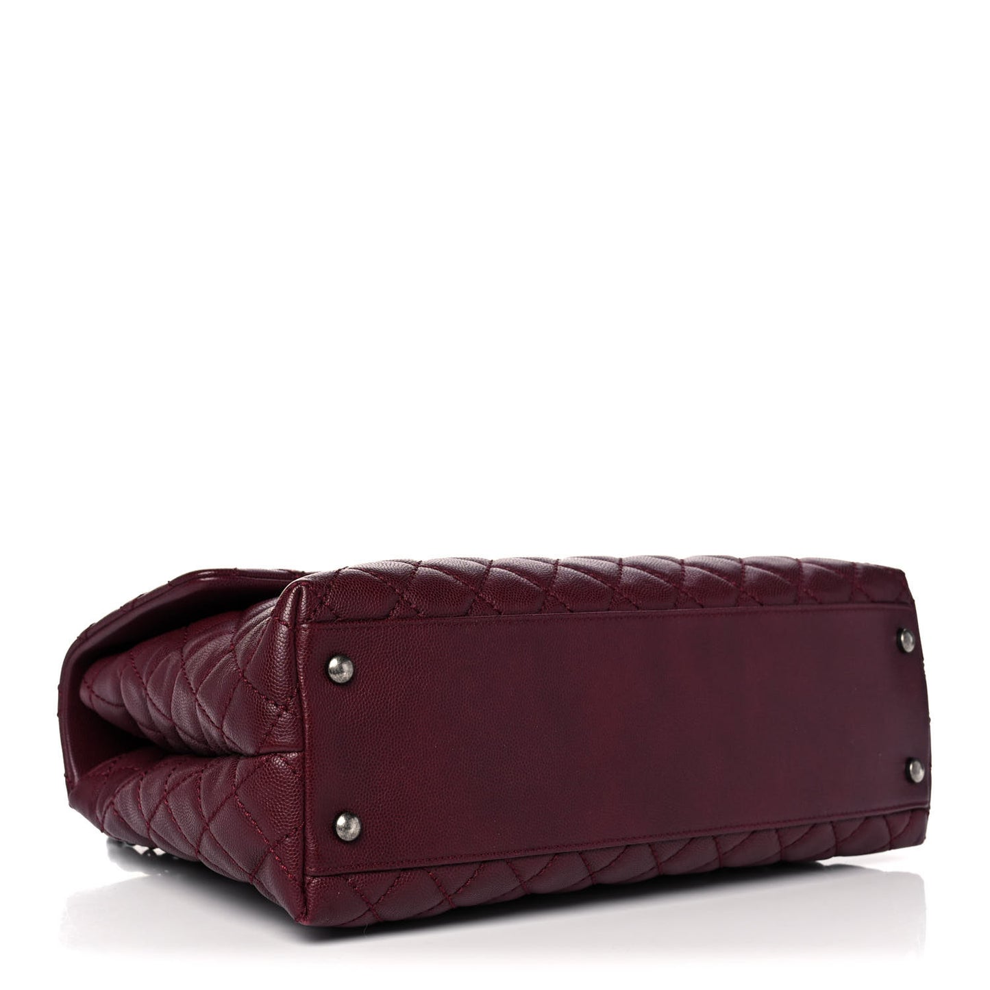Caviar Quilted Medium Coco Handle Flap Burgundy