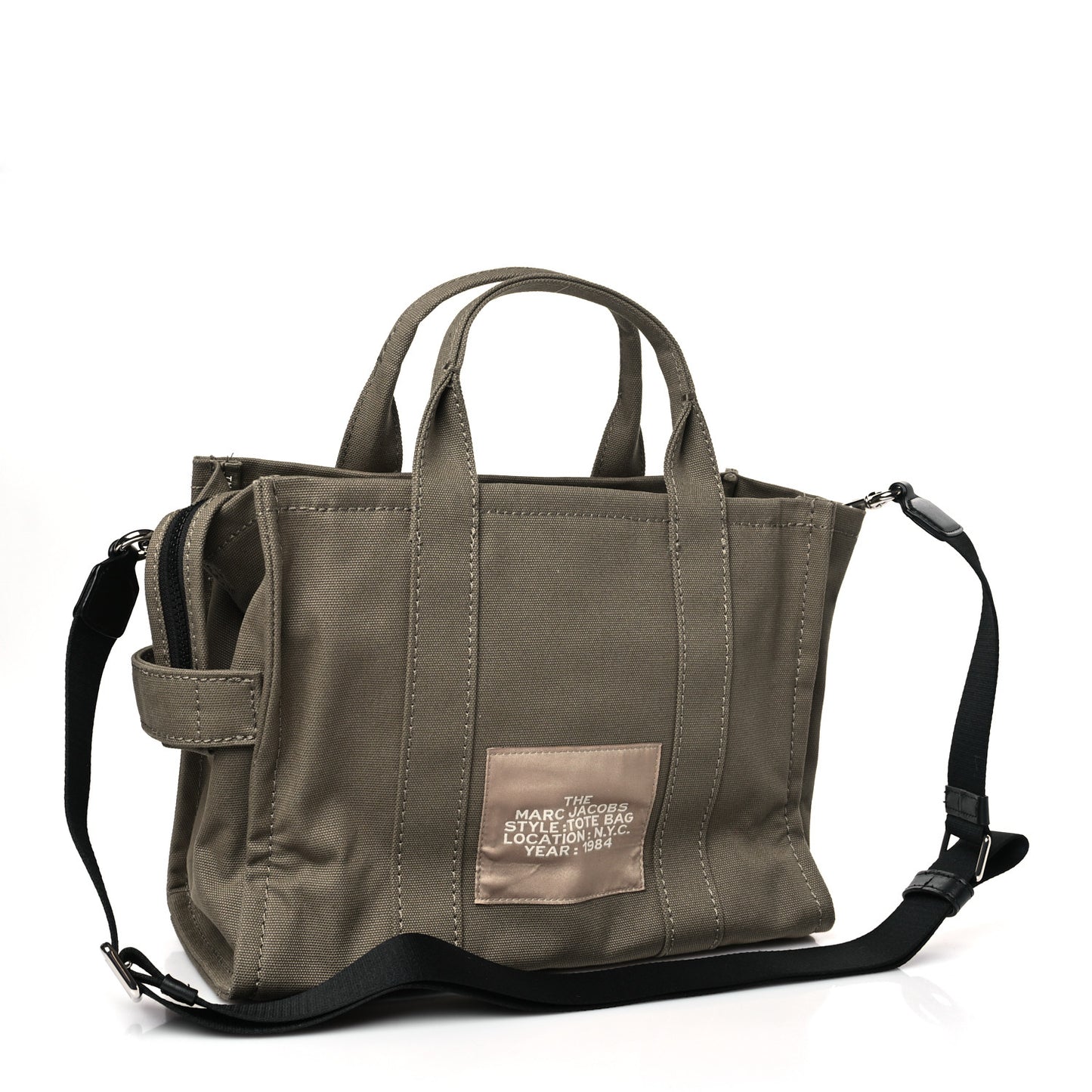 Cotton Canvas Medium The Traveler Tote Bag Slate Green