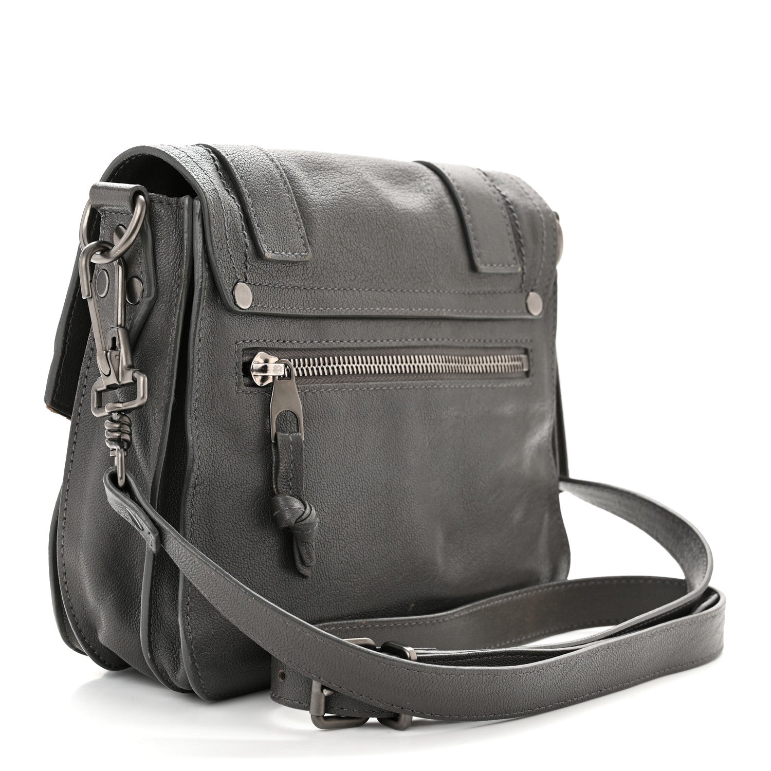Proenza Schouler Lambskin PS1 Mini Pouch Messenger Smoke 3 of 13