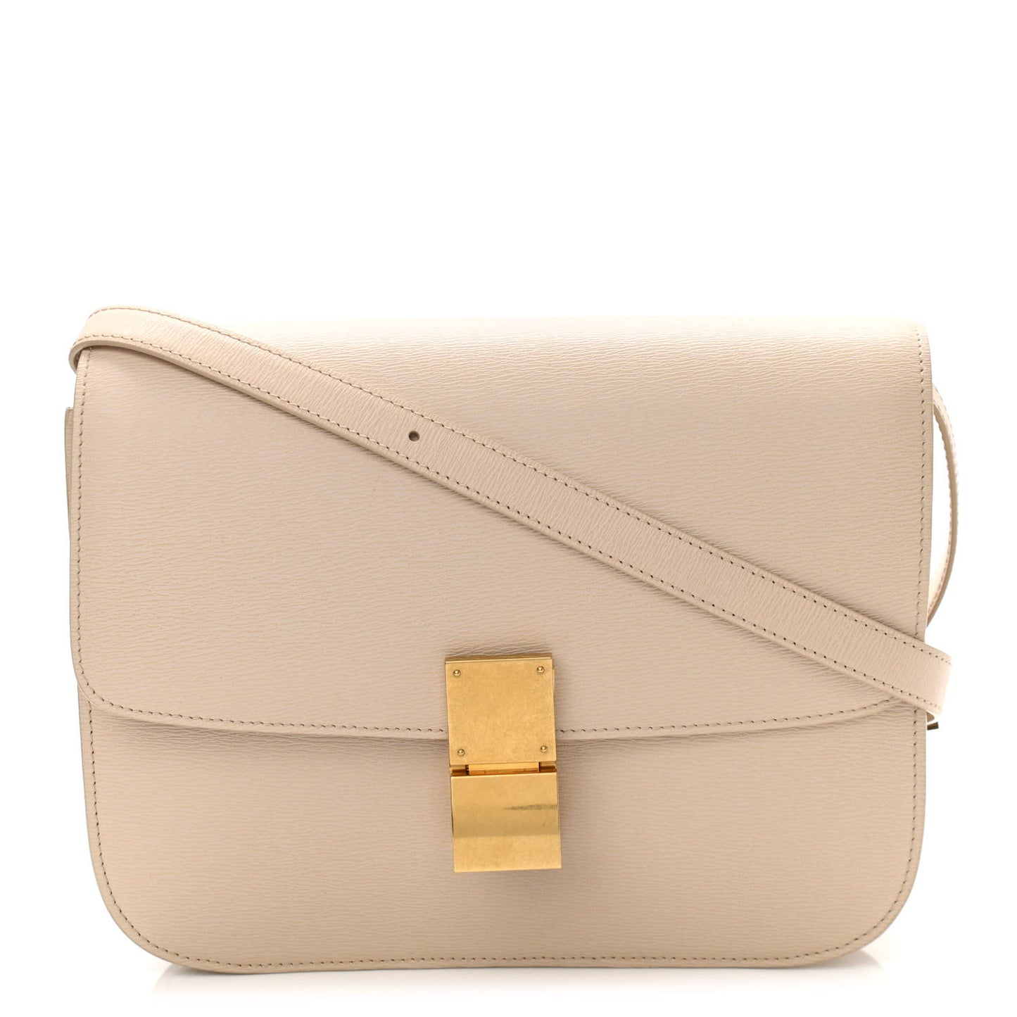 Liege Calfskin Medium Classic Box Flap Bag Powder