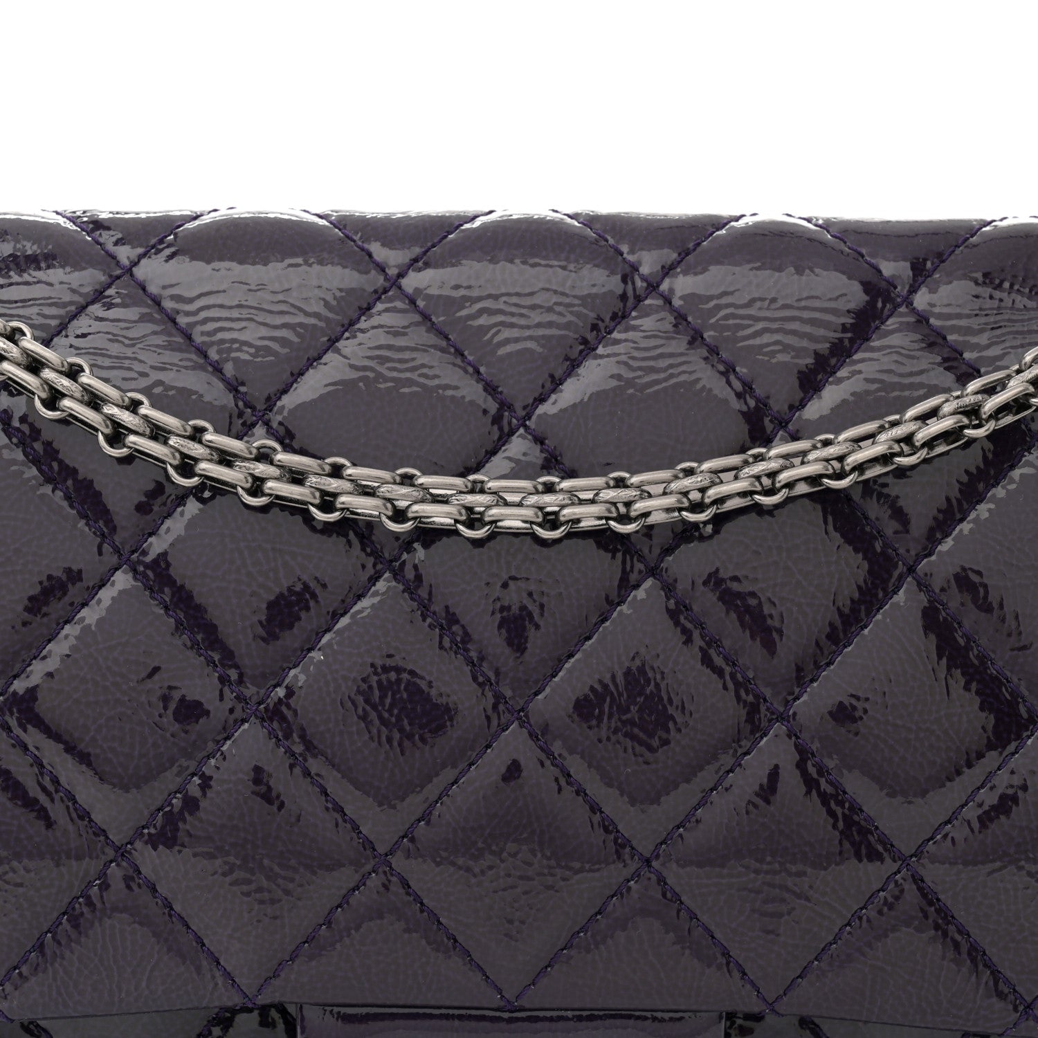 Chanel Distressed Patent 2.55 Reissue Flap 227 Prune 8 of 12