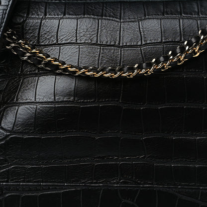 Chanel Crocodile Embossed Calfskin Medium Gabrielle Cocodile Hobo Black 8 of 10