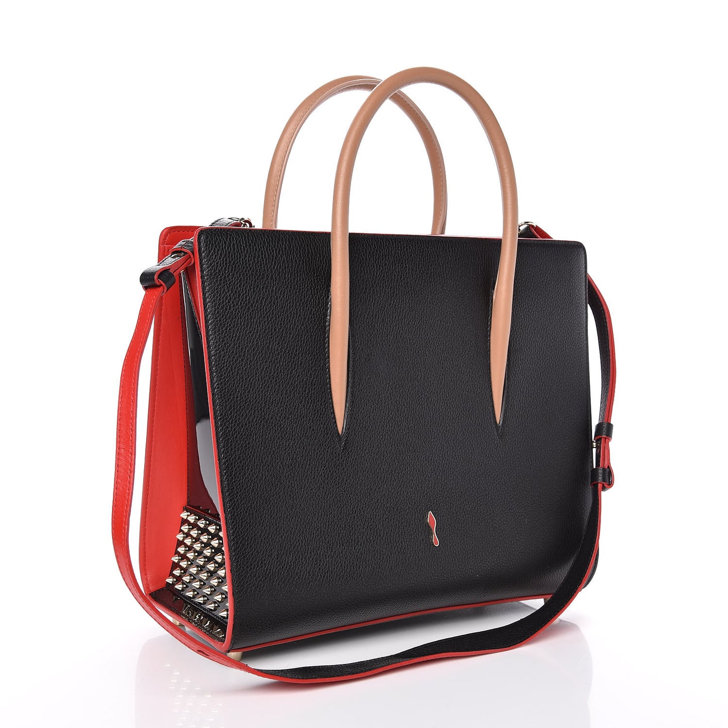 Calfskin Spikes Loubinthesky Medium Paloma Black Multimetal