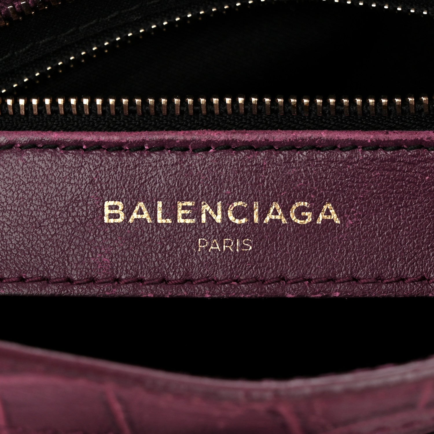 Balenciaga Calfskin Crocodile Embossed Giant 12 Gold Hardware Mini City Violet Prune 6 of 15