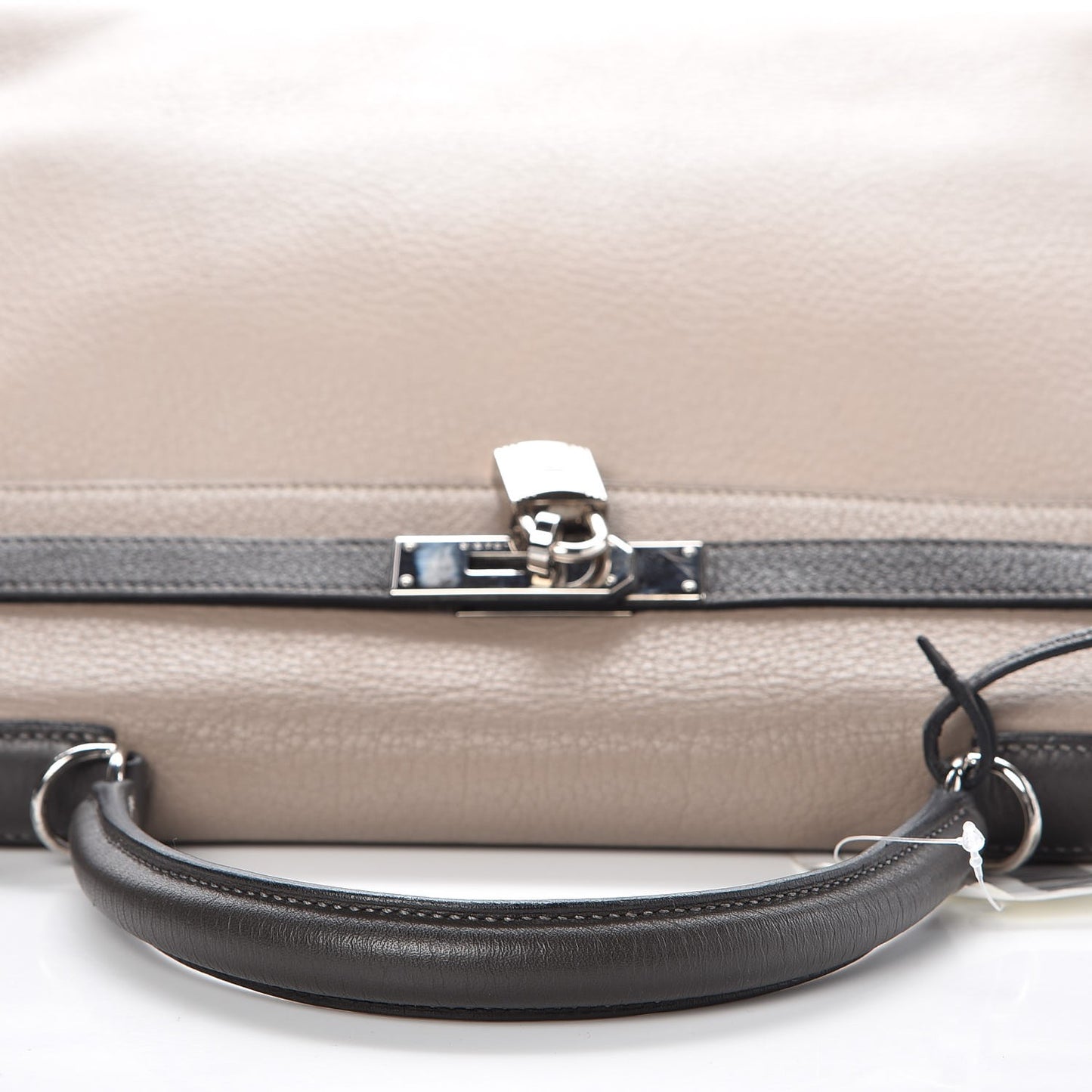 Taurillon Clemence Tri-color Kelly Retourne 35 Graphite Gris Tourterelle Gris Clair