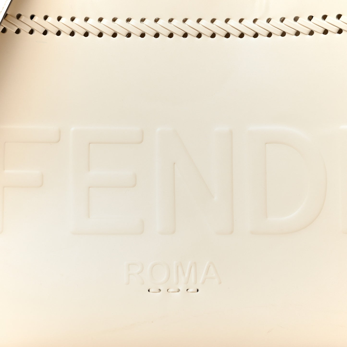 Vitello King Ceylon Plexiglass Woven Logo Debossed Medium Fendi Sunshine Shopper Tote White Ice