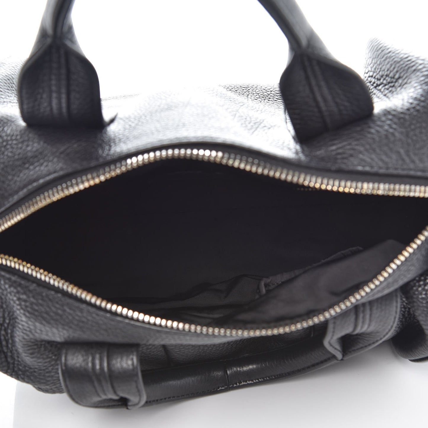 Pebbled Lambskin Rocco Black Pale Gold Hardware