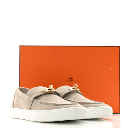 Hermes Suede Calfskin Game Slip On Sneakers 39 Beige Esquisse 8 of 8