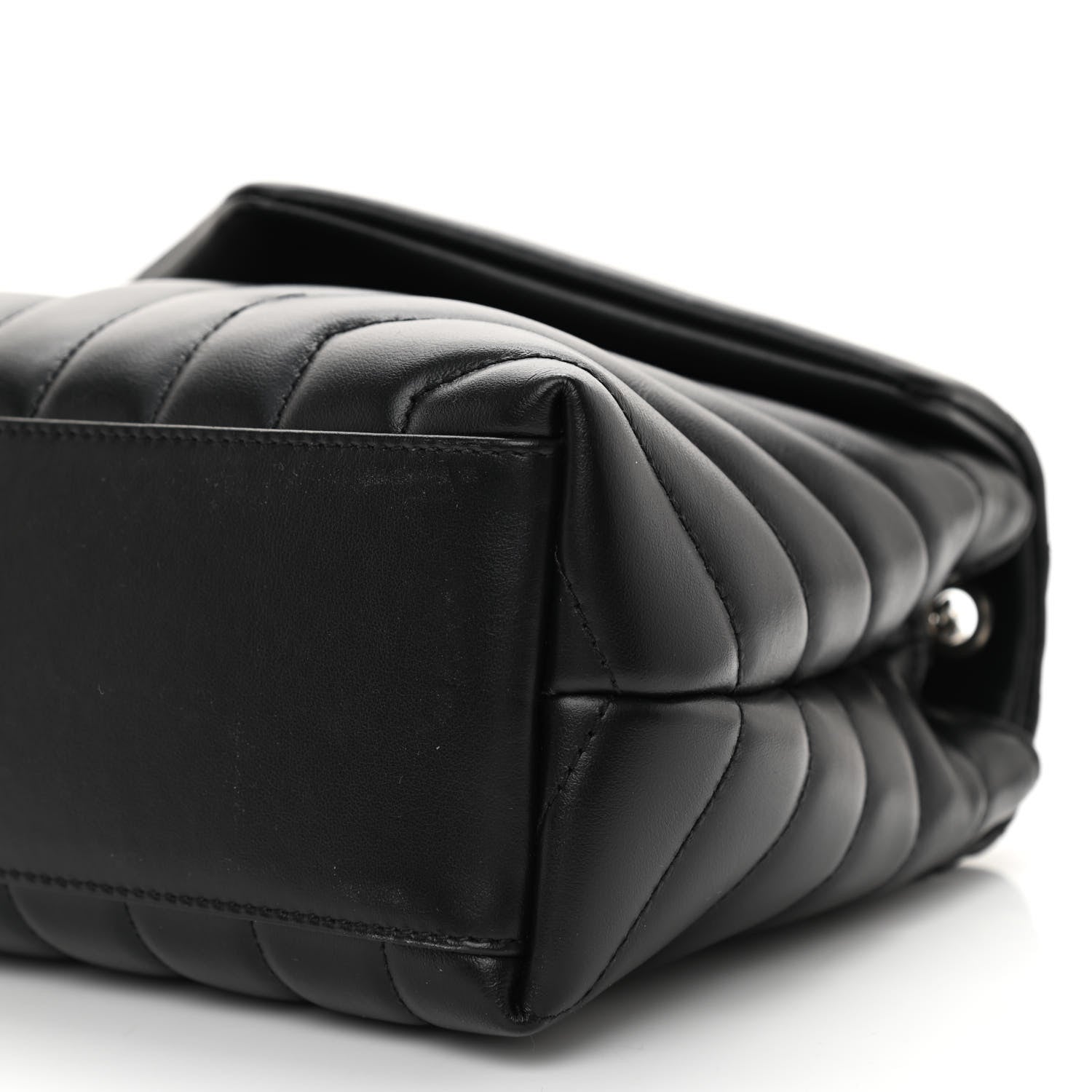 Saint Laurent Calfskin Y Quilted Monogram Small Loulou Chain Satchel Black 7 of 7