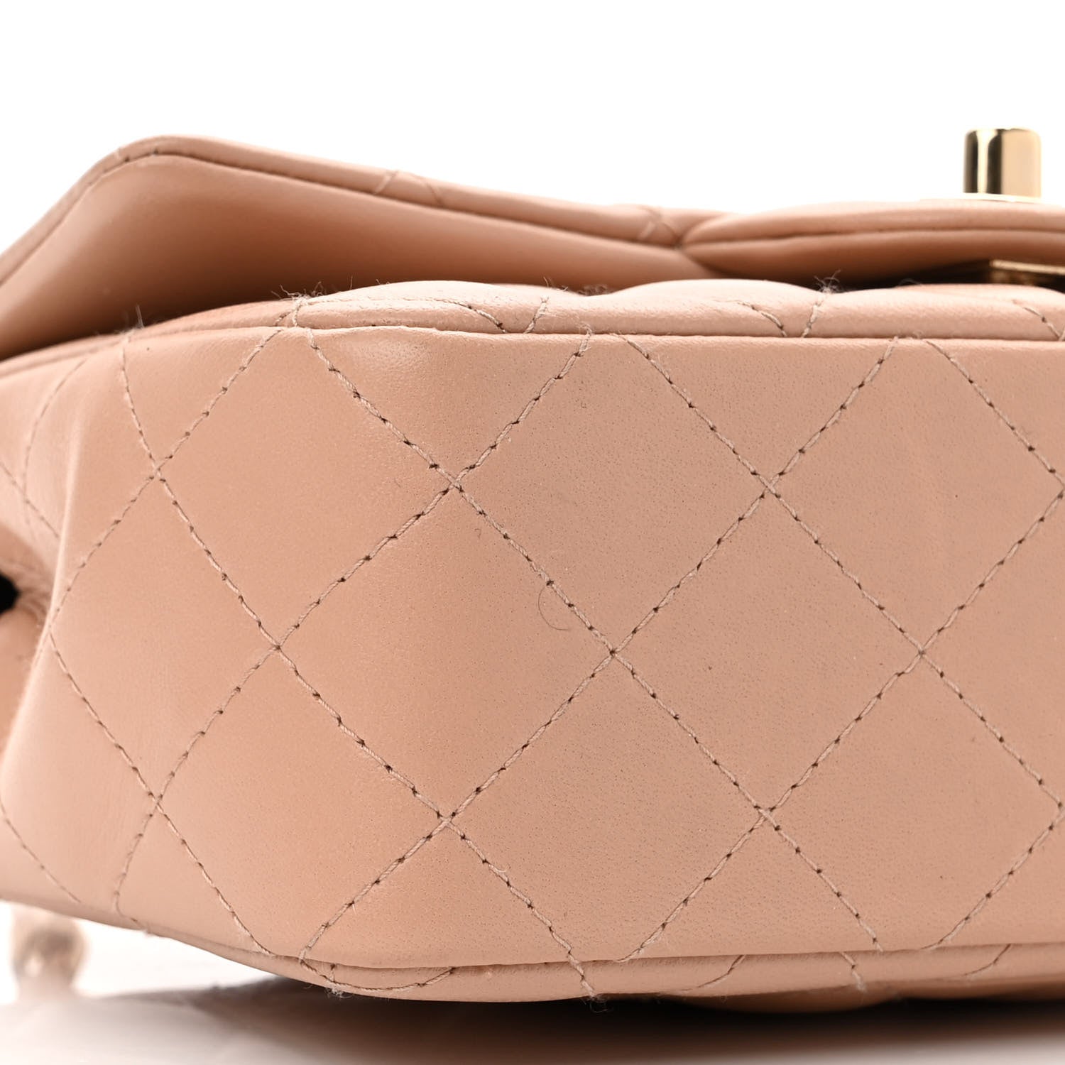 Chanel Lambskin Quilted Mini Rectangular Flap Beige 9 of 10