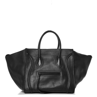 Celine Supple Calfskin Medium Phantom Luggage Black 1 of 17